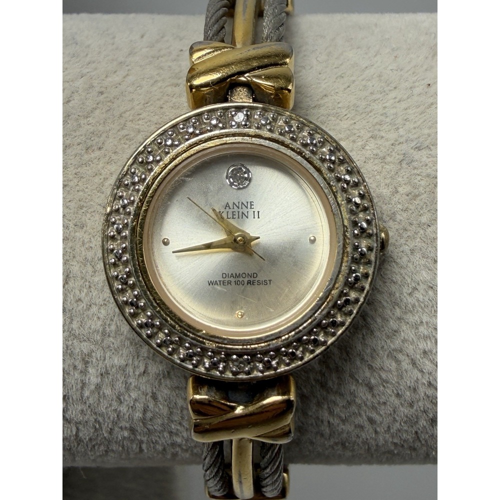 Anne Klein 10/3621 New Battery Ladies Watch 22MM 7" Two Tone
